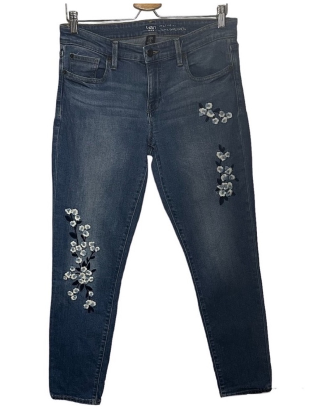 GAP Girlfriend Floral Embroidered Jeans